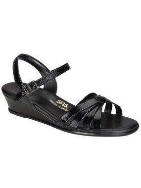 SAS Strappy Dress Shoe Size 8  8S Leather Black